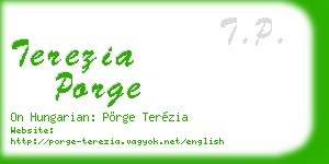 terezia porge business card